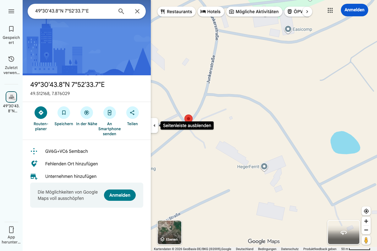 Übungsplatz Sembach auf der Karte